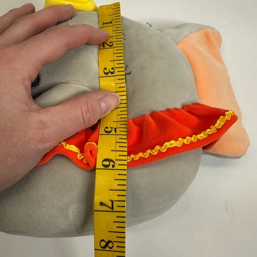 Disney Squishmallows‎ Dumbo Elephant Plush Gray Red Collar 8 Inch Kellytoy Toy